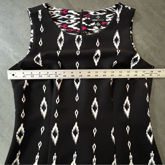 Ronni Nicole Midi Dress Black & Pink Sleeveless Whimsigoth Lined Party Size 12 - Picture 7 of 9